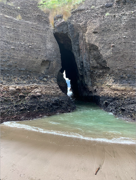 Hole in rock